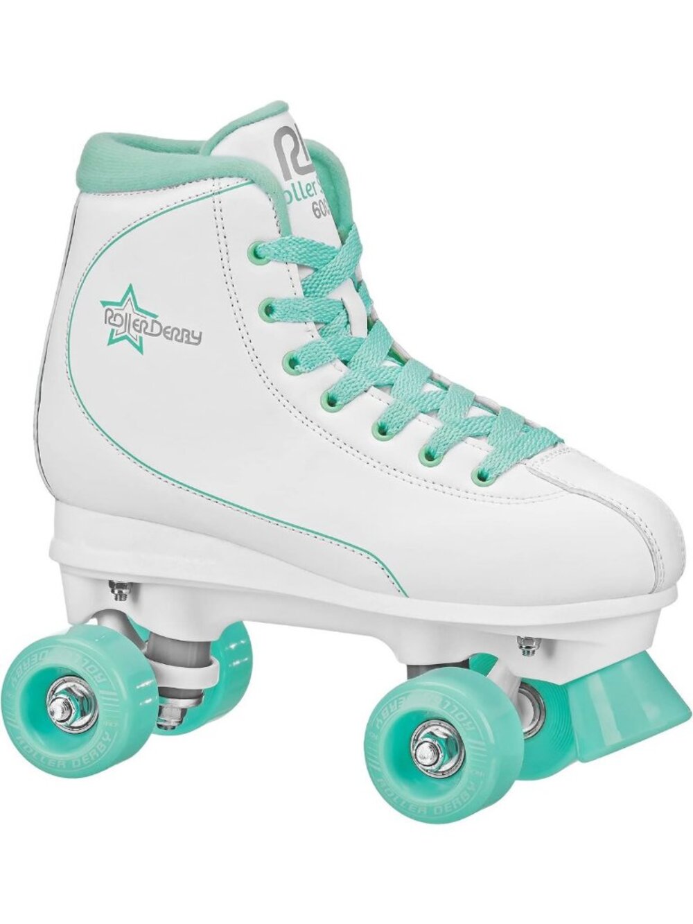 Women's White/Mint Roller Skates - Size 8, Comfortable & Stylish for Fun Rides
